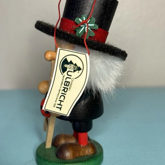 Christian Ulbricht Mini Chimney Sweep Ornament – 4” Wooden Erzgebirge Germany - Picture 3 of 5